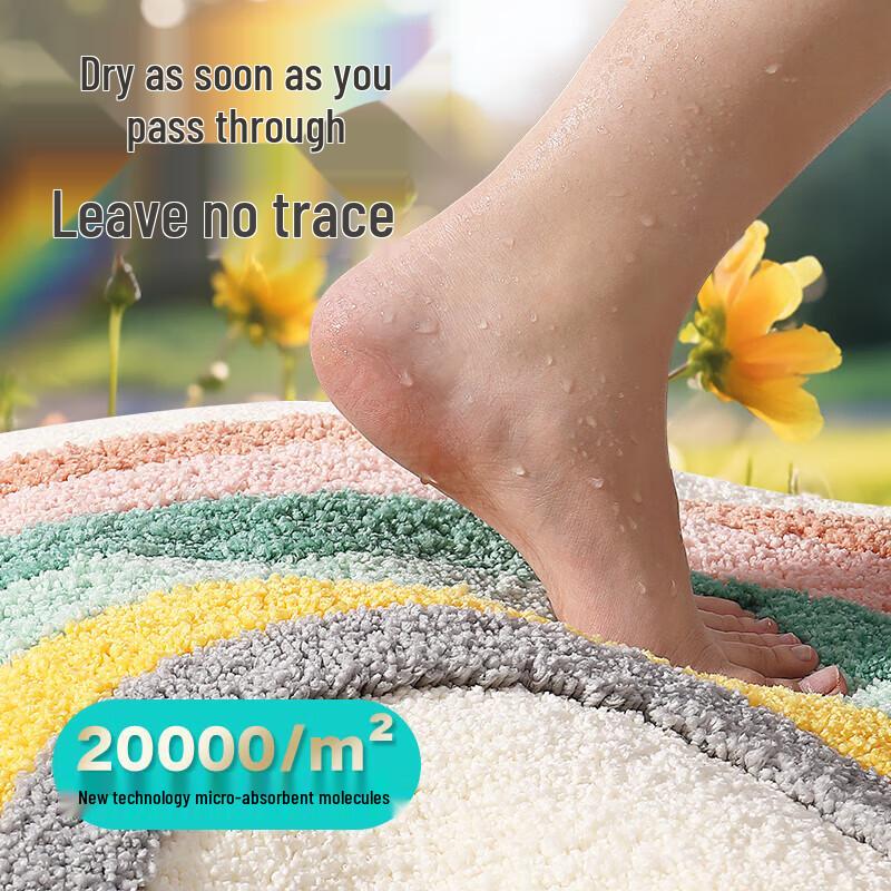 Dajiang Fresh Rainbow Bathroom Floor Mat