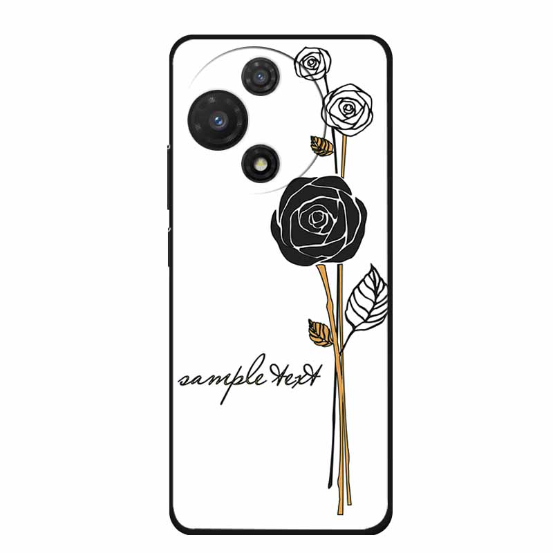 

3D Emboss Case For TCL 60 SE Phone Case Coque Flowers Black Silicone Soft Back Cover For TCL 605 60 SE NXTpaper 5G Case Funda TCL 60 NxtPaper