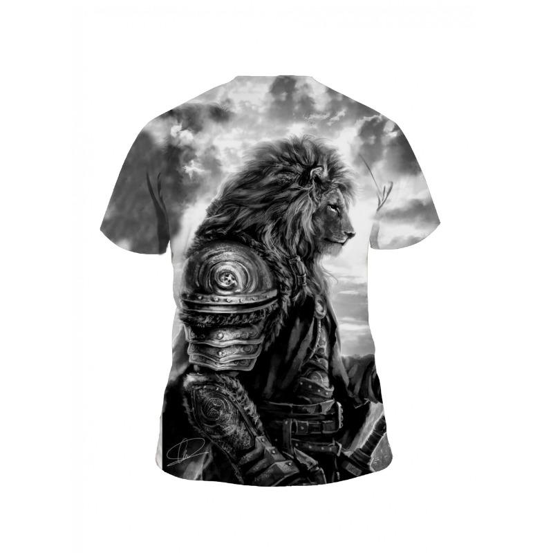 Men'S 3D Cyber Samurai Girl Themed Print T - Shirtsoft Polyester Fabric Summer Round Neck T-Shirt Regular