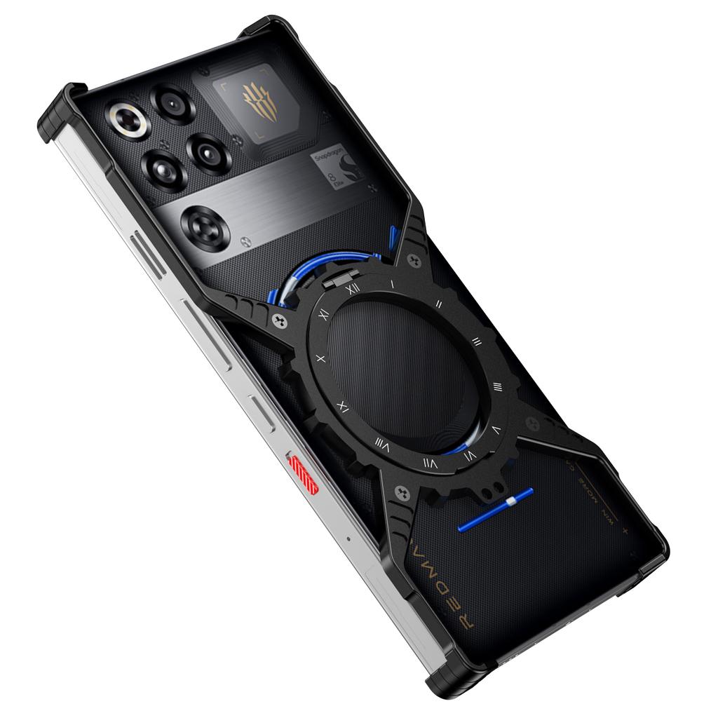 Für ZTE nubia RedMagic 11 Pro 5G/11 Pro+ 5G Hülle Leuchtender Magnetischer Ständer Aluminiumlegierung + PC Stoßfänger Handyhülle Wärmeableitung