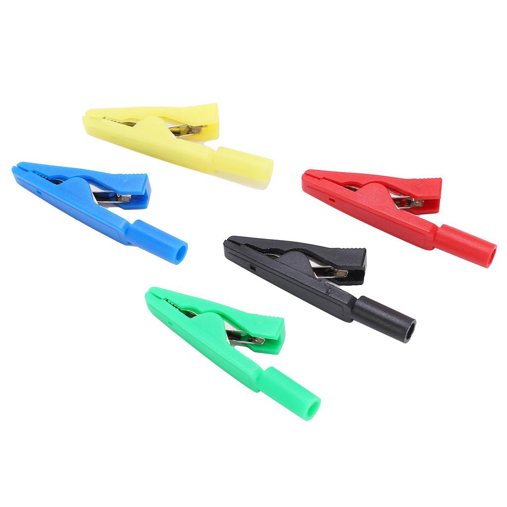 U16 2mm Tail Jack Crocodilian Clip with Needle Jack Red Black YellowGreen Blue Insulated Clip