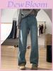 Winter Fleecelined Slim Fit Jeans For Women With High Waist And Wide Leg Style