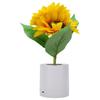 Artificial Flower Table Lamp Rechargeable LED Double Headed Sunflower Night Light for Bedroom Decoration