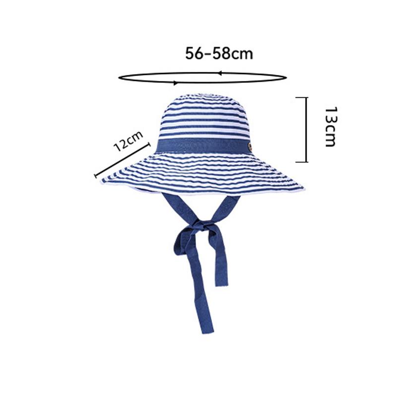 Striped Fisherman Hat Foldable Sunset Hat for Summer Seaside Travel