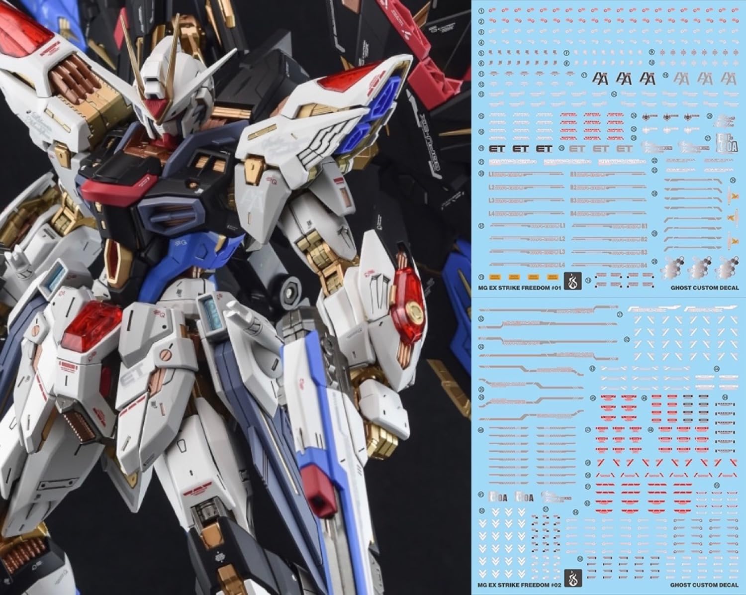 

MG MGEX MGSD FM HiRM Robot MS Ensha Water Transfer Decals MGEX Strike Freedom Fluorescent!! 1/100 Detail-Up (for 1/100 ZGMF-X20A Gundam) [Used]