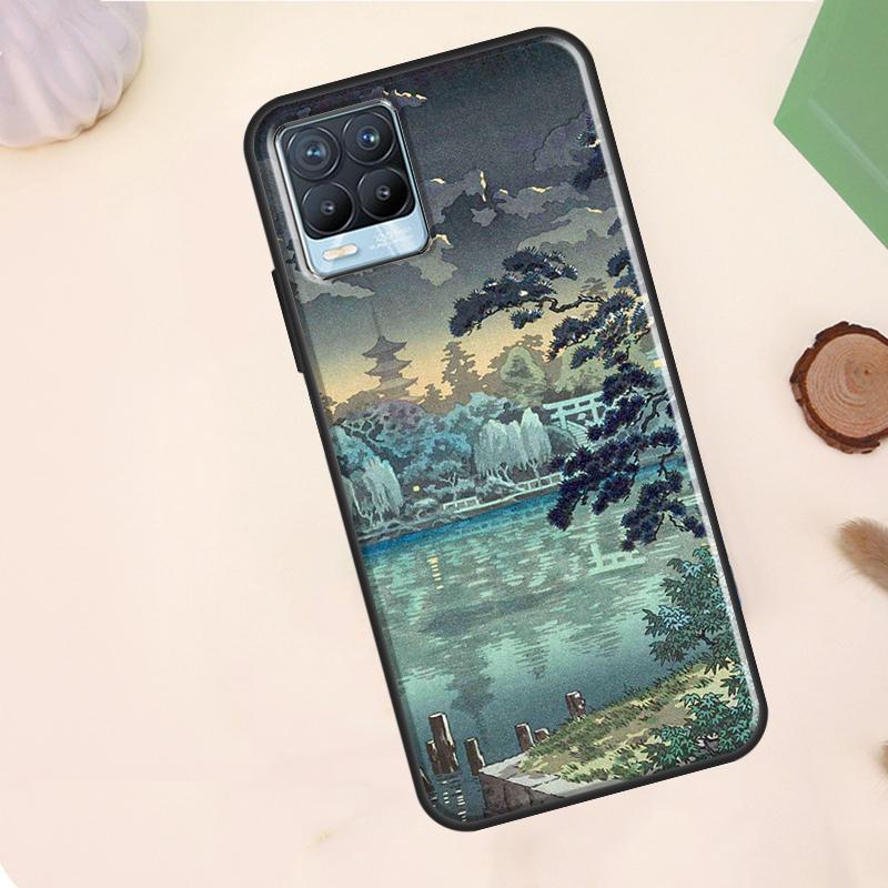 Japanese Style Ukiyo-e Art Case For Realme 15 Pro GT7 GT6 C75 C65 C67 C61 C53 C55 C51 C35 C63 C71 11 12 13 14 Pro Plus