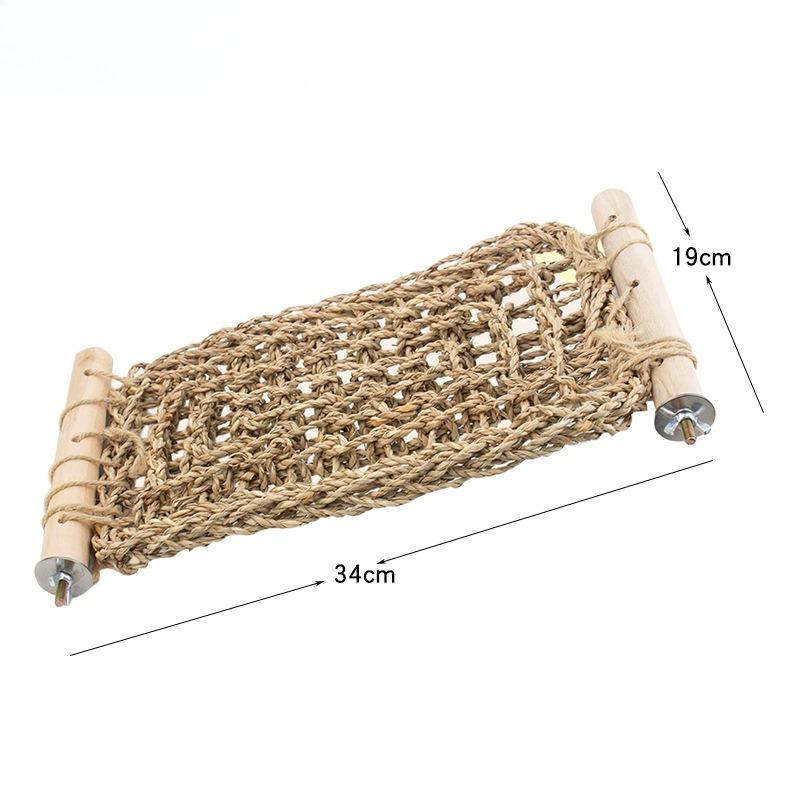 Handmade Water Grass Climbing Net Hammock Swing Ring Toy Boredom Relieving Play Gear for Parrot Pet Bird Cage Entertainment