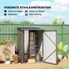 3.3 X 3.4ft Lean To Steel Garden Shed, with Locking Door - Brown/Grey