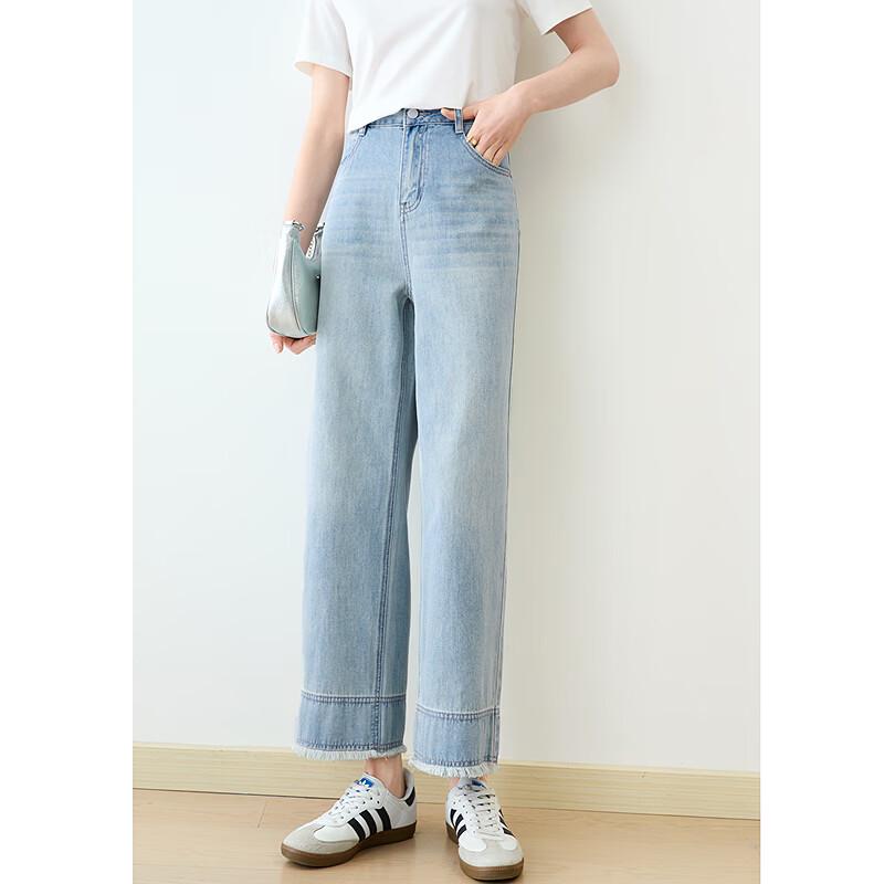 Jeans Larghi Corti con Bordo Grezzo Lavato da Donna Betu 2503T87