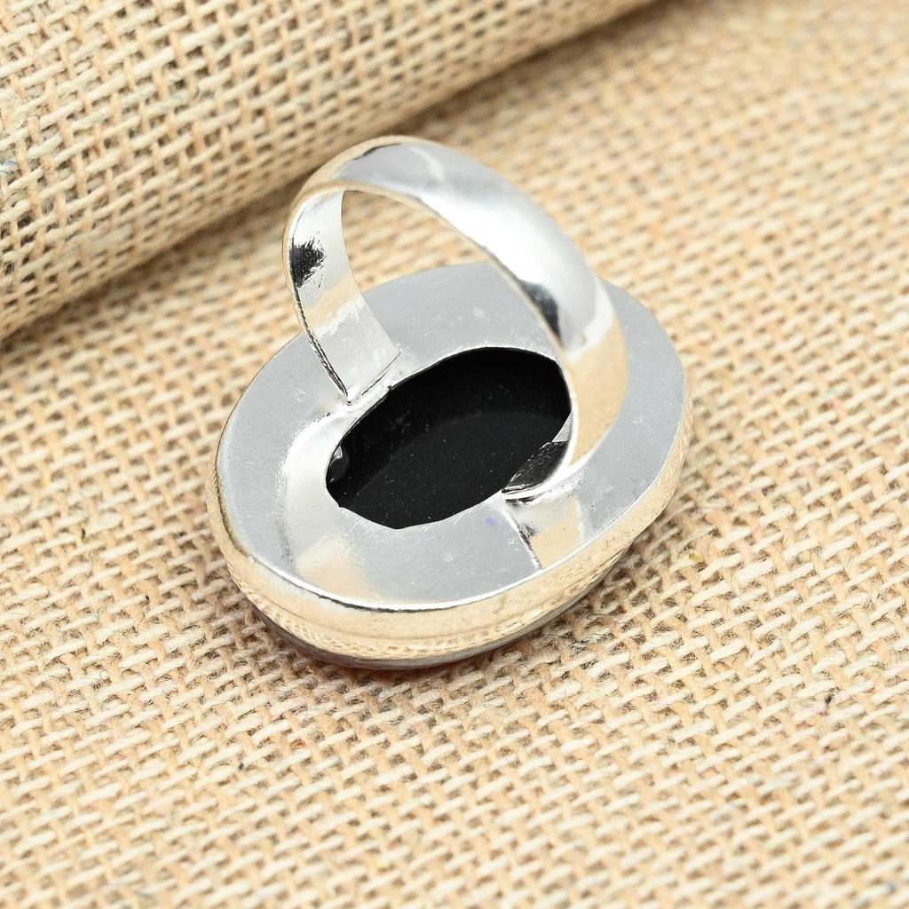 Orange Australian Triplet Opal Gemstone 925 Sterling Silver Jewelry Promise Ring