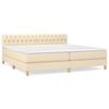 3140886 vidaXL Divan Bed with Mattress Cream 200x200 Cm Fabric