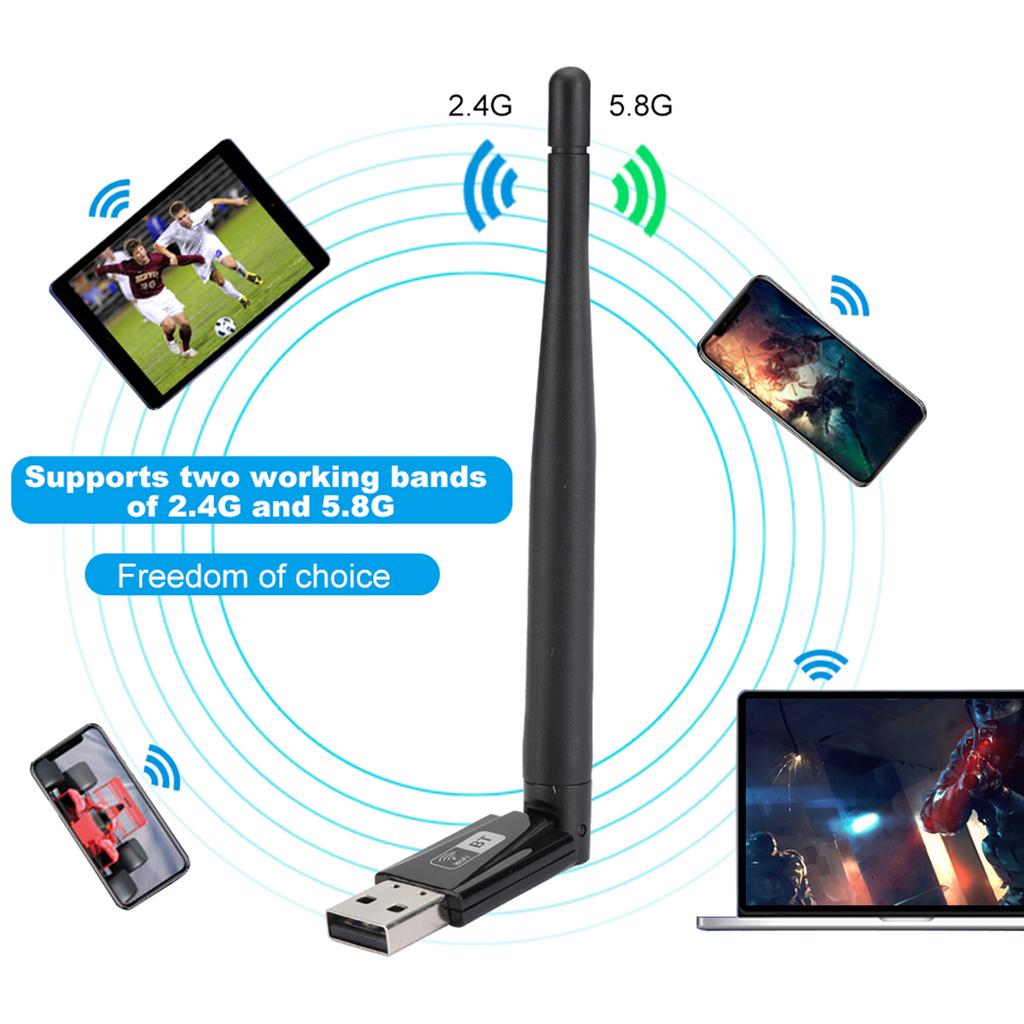 RTL8821CU 600M Treiberfrei Dualband PC Wireless LAN Karte für USB Bluetooth Adapter
