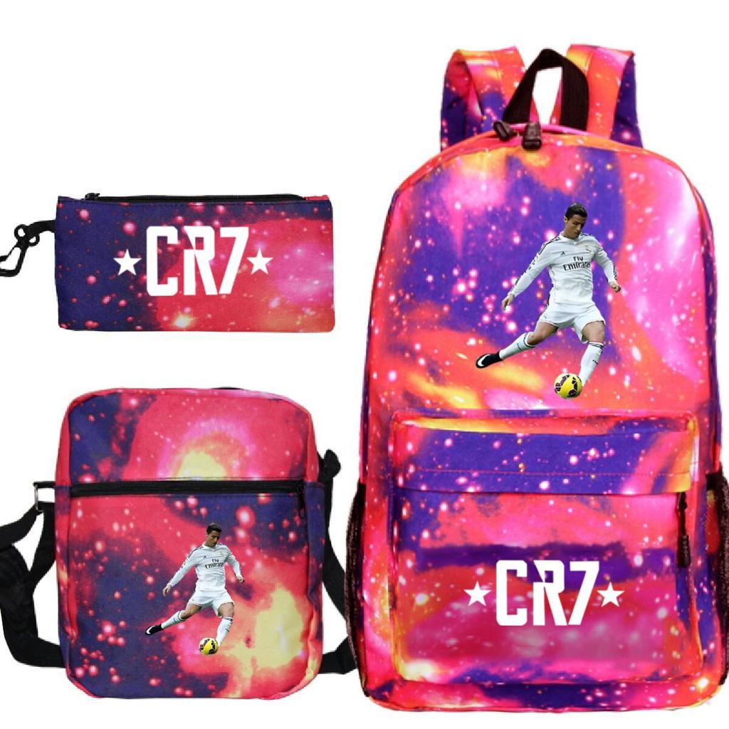 Cartable grande capacité avec bandoulière; set de trousse à crayons trois pièces pour étudiant
