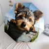 Yorkshire Terrier On Grass Pattern, Automatic Folding Umbrella, Portable and Foldable Design, 8 Ribs, a Christmas or Birthday Gift.