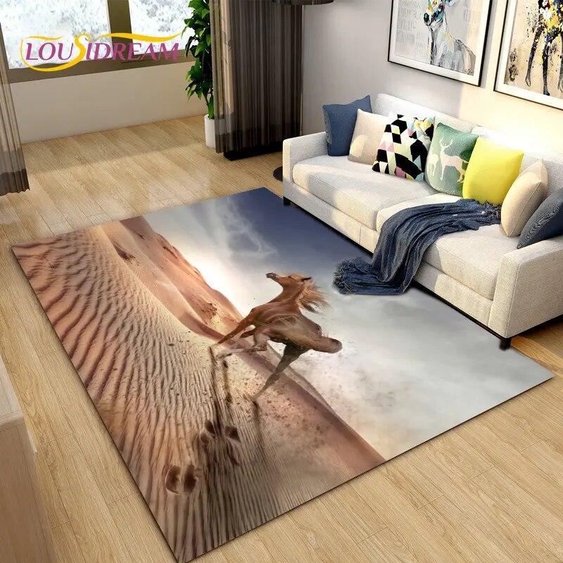 Nature Scenery Desert Sand Area Rug Large,Carpet Rug for Living Bedroom Sofa Doormat Decoration,Children Play Non-slip Floor Mat