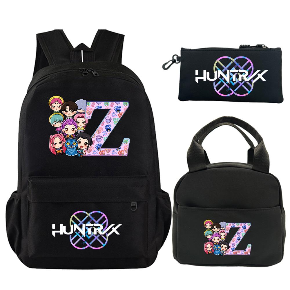 3Pcs/set 26 English Letter Printed Backpack with Shoulder Bag Pencil Case for Teenager Student Boy Girl Schoolbag Large Capacity Bookbag Kid Gift