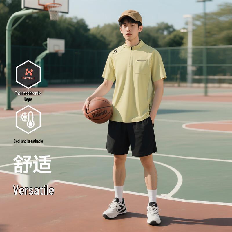 

HOTSUIT Men s Outdoor Quick-Dry Half-Zip T-Shirt M