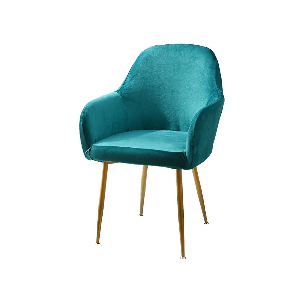 Silberfuchs-Samt Hohe Armlehne Elastische Stuhlhusse für Unregelmäßig geformte Esszimmerstühle