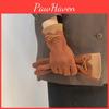 Womens Houndstooth Bow Faux Highend Fur Lined Touchscreen Winter Gloves