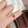 Xiaohongshu Hot-selling Wheat Ear Colored Treasure Open Ring Full of Diamonds Exquisite Medieval French Retro Adjustable Ring