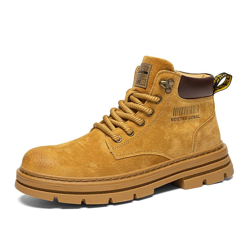 High-top retro leather boots autumn Putian new leather thick-soled big yellow boots outdoor American Martin boots