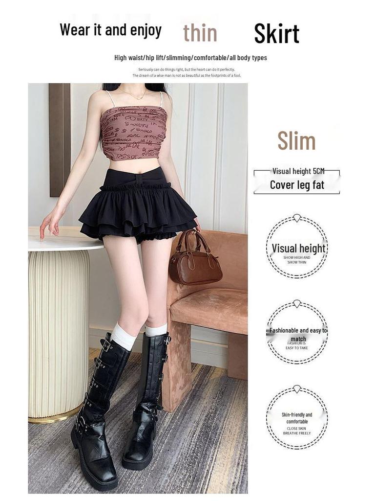 Hot Girl High Waist Ballet Style Skirt Pants: Puffy A-line, Anti-Exposure, Super Short