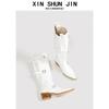 Pointed Big Tube Heap Boots Retro Western Cowboy Boots Thick Heel Hot Girl Fashion Sense Long Boots Women