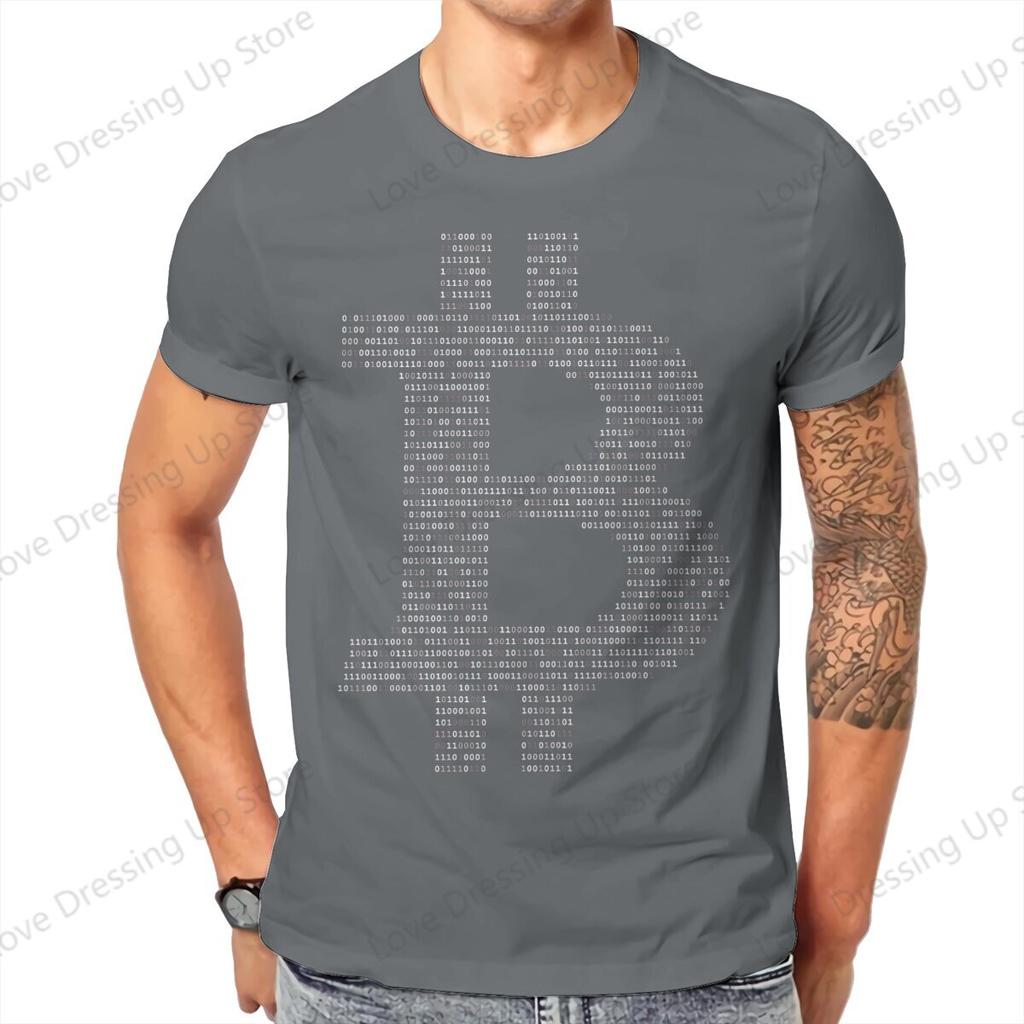 Blockchain Bitcoin Binary Tshirt Graphic Unisex Tops Vintage Grunge Summer Cotton Short Sleeve Harajuku T Shirt