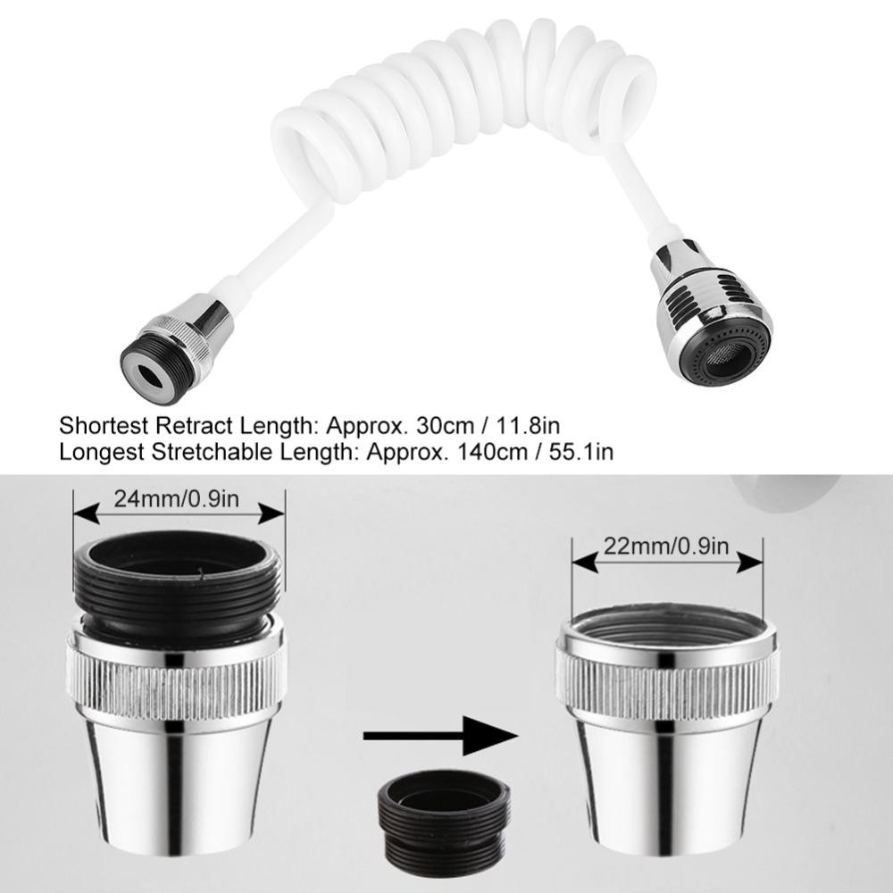 Stretchable Hose Faucet Extender Foaming Water Retractable Kitchen Faucet 11.8in To 55.1in Flexible Tap Extender