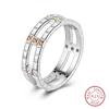 Rings For Women 925 Silver Heart Shaped Cross Crown Rings Sparkling Colorful Zircon Wedding Engagement Jewelry Gifts
