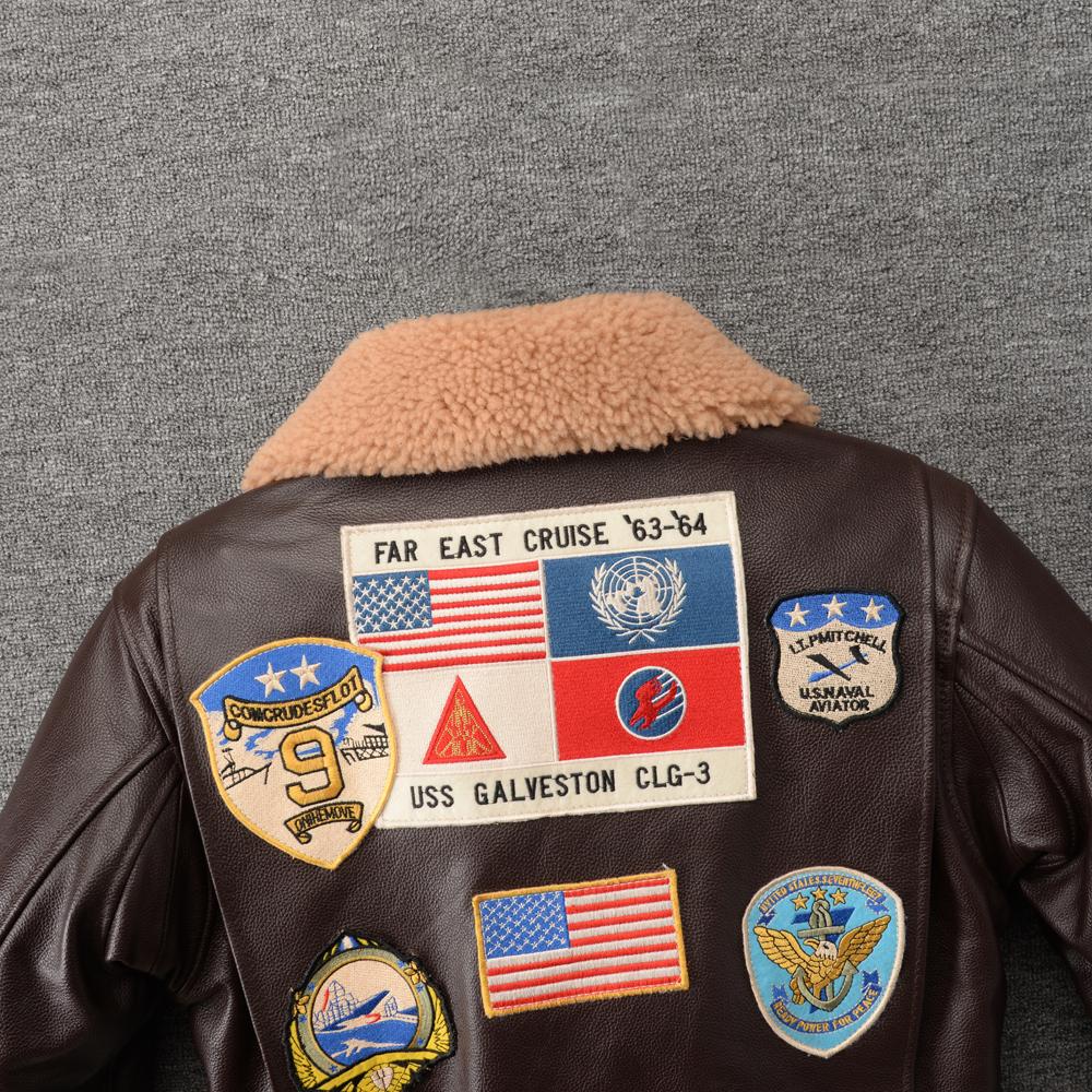 Genuine CowMen Leather Jacket Detachable Fur Collar Top G1 Flight Suit Jackets For Men Military Aviator Cowhide Coat Winter