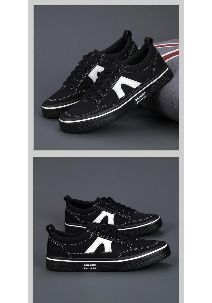 Men's Spring Korean-Style Canvas Low-Top Sneakers: Versatile, Breathable, Fashionable Casual Board Shoes