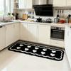 Black White Heart Pattern Bath Mat Absorbent Non-Slip Kitchen Bathroom Rug Soft Fluffy Shower Floor Mat Home Bathroom Decor Gift