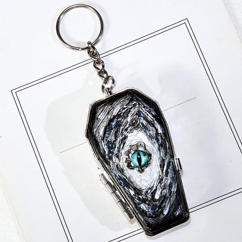 Portable Metal Coffin Shaped Ashtray Keychain Feature Storage Box Stainless Steel Compact Design For Outdoor Travel