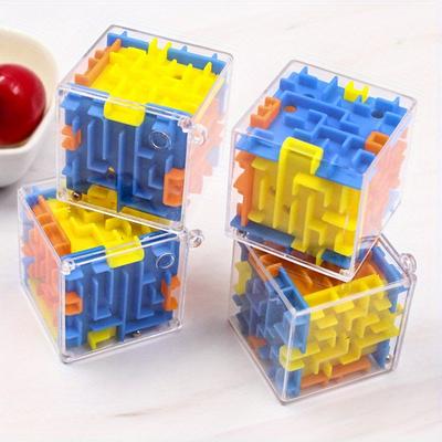 4-teiliges 3D-Labyrinth-Puzzle-Spielzeug für Kinder: Mini-Rollkugel-Handspiel, Denksportaufgabe, pädagogisches Entspannungsspielzeug für Kinder, Neuheitsspielzeug