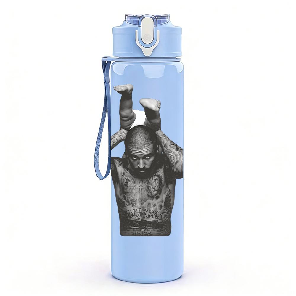 1PC Muscular Male Torso Minimalist Sketch Print 750ml Portable Sports Water Bottle Leakproof Gym Outdoor Travel Drink Cup