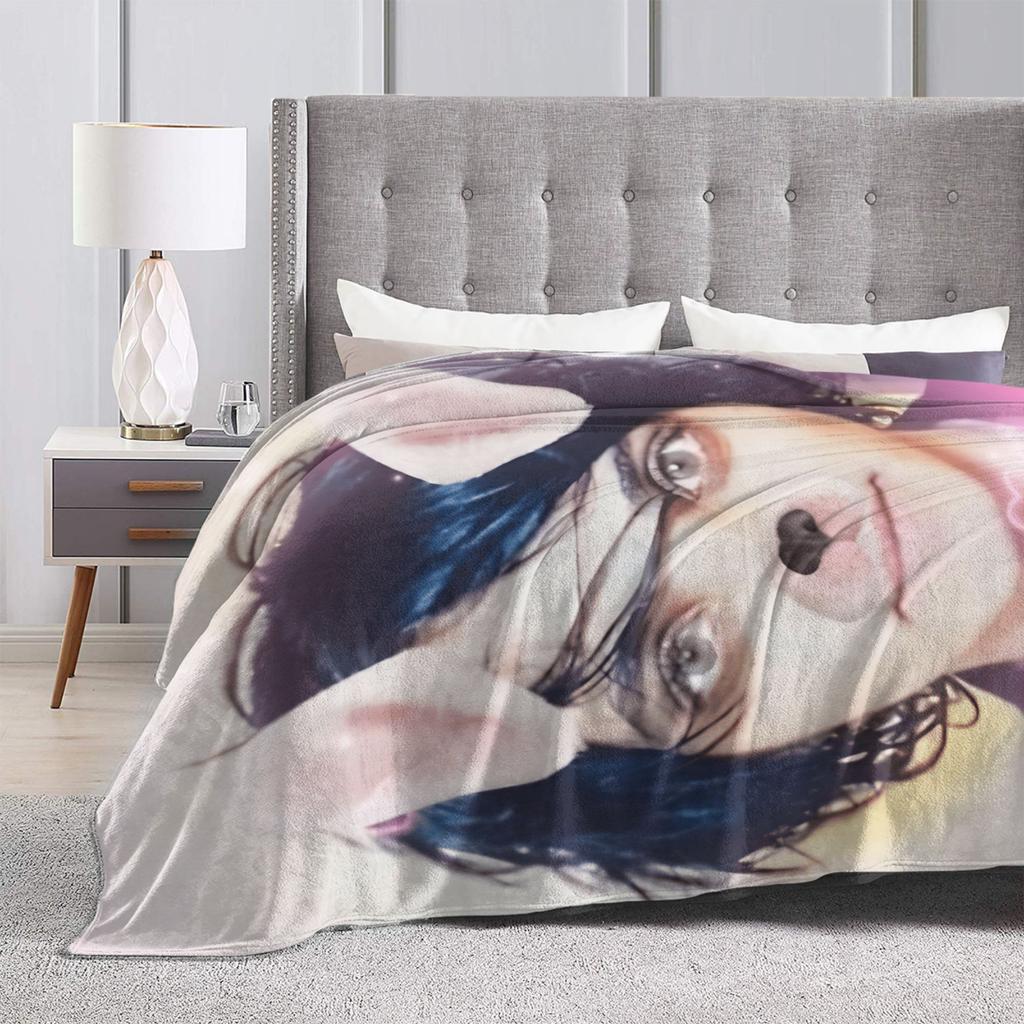 Super Warm Blanket Children Decorative Kawaii Gerard Throw Blanket My Chemical Romance Flannel Bedspread For Couch Bed Bed Cover