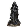 Grim Reaper Statue Halloween Black Horror Robe Sculpture Gothic Resin Santa Muerte Figurine for Halloween Indoor Bookshelf Desk Decor