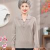 Mom's Spring and Autumn New Thin Sweater Medium Women's Clothing Large Size Loose Pullover Bottoming Shirt Women's Top