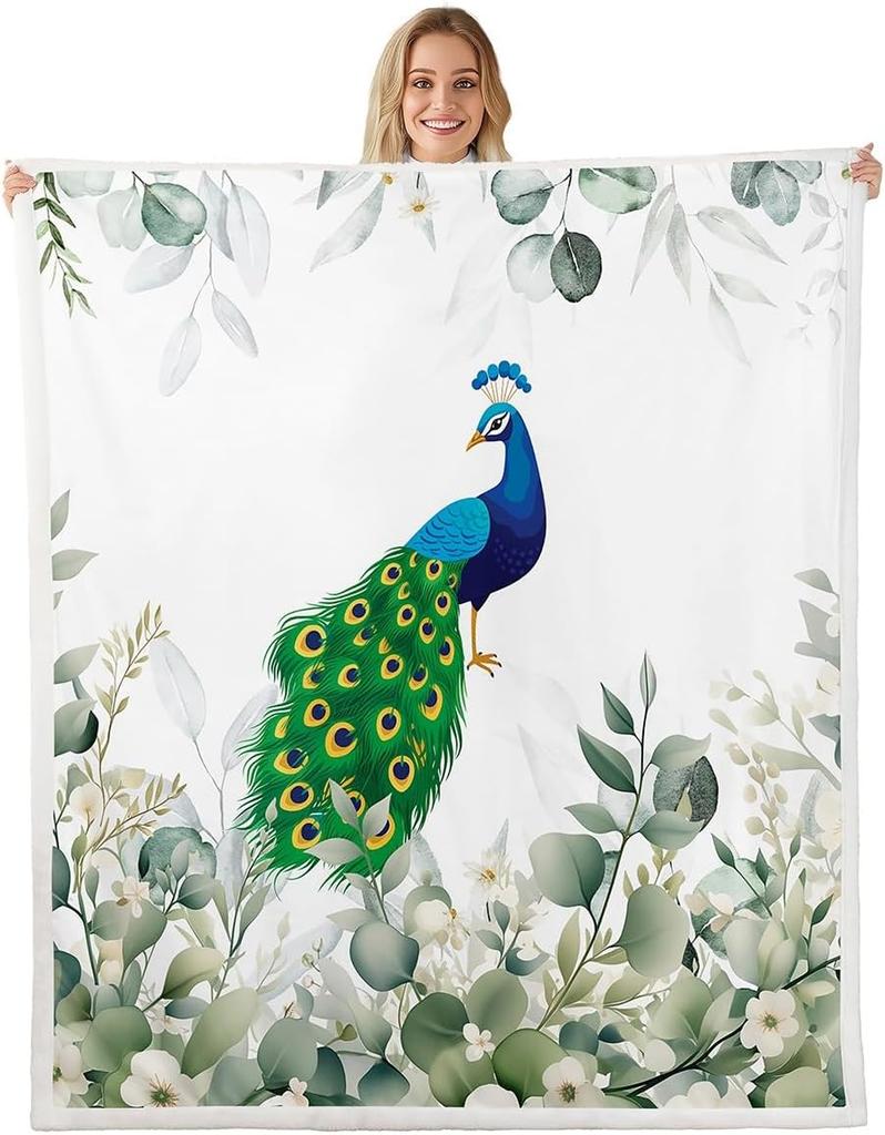 Cute Meerkat Blanket Soft Fleece Throw Animal Lover Gift Kids Room Decor Floral Design Home Decoration