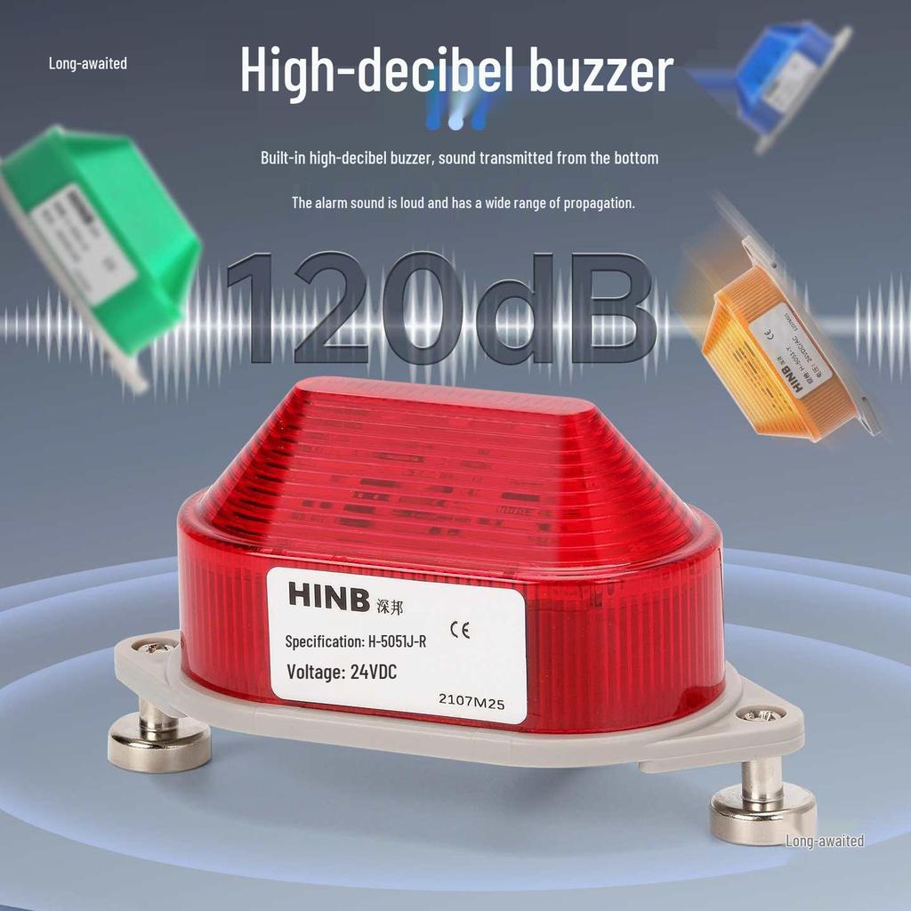 E-5051J LED Strobe Warning Light with Buzzer, 12V/24V/220V
