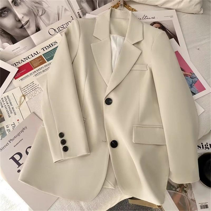 Damen Blazer Jacke Frühling Einreiher Lässig Schmale Passform Anzugmantel