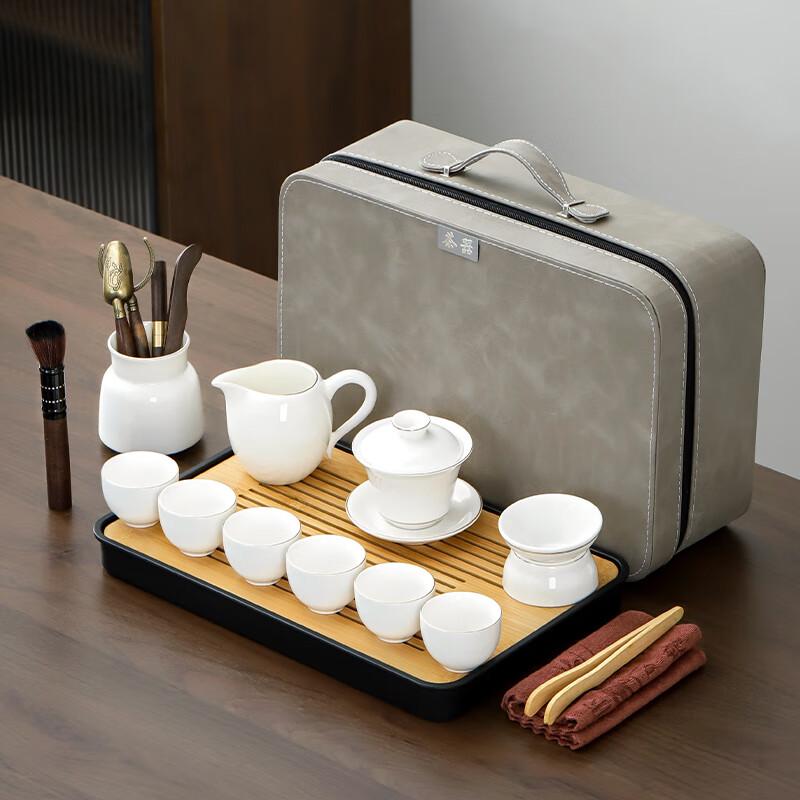 Lainuo Gilded Mutton Fat Jade Porcelain Tea Set