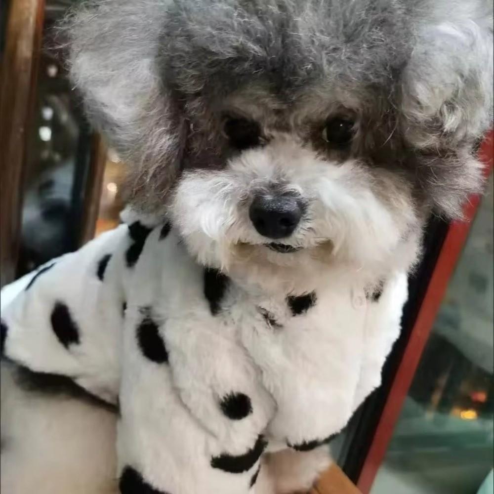 Warm Lining Dog Fur Coat Leopard Print Cat Clothes Comfortable Dog Sweatshirt Medium Dog Breeds