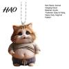 Easy to Hang Car Ornament Pot-bellied Dog Cat Hanging Home Indoor Christmas Tree Rearview Cartoon Accessory Mirror 2D Flat Acrylic Big Belly