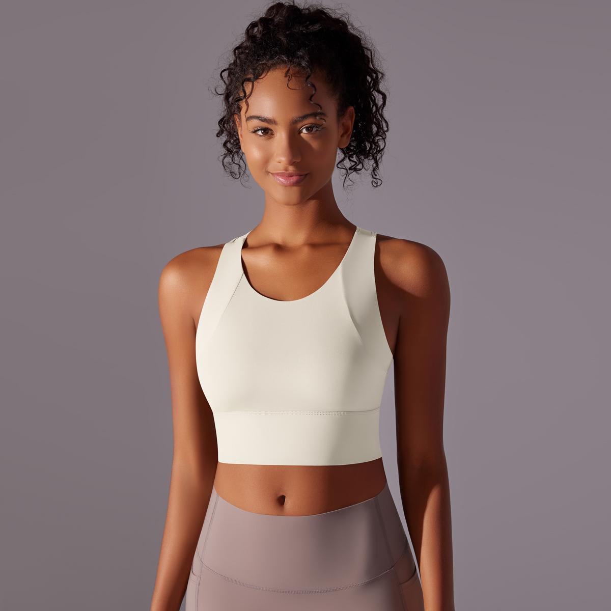 

Nessaj Женский жилет для йоги, дышащий, спортивный топ для тренировок, однотонный бюстгальтер для бега и фитнеса L