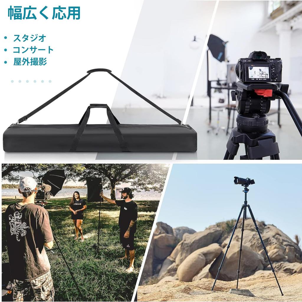 OUKMIC Microphone Stand 122cm Suitable for Music with Adjustable Shoulder and Double Zipper Bag, Long, Tripods, Stands, Etc., Strap, Heavy-Duty