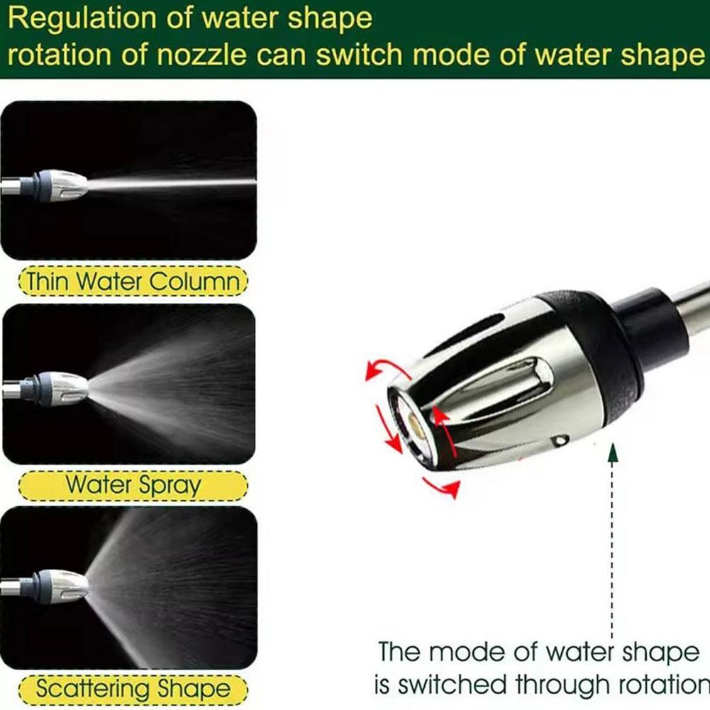 High Pressure Car Wash Gun Adjustable Metal Water Spray Nozzle For Expandable Garden Hose Pipe Lawn Irrigation Cleaning Sprayer