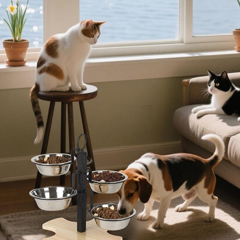 Elevated Pet Feeding Station Splash Proof For Comfortable Dog Dining Feeding Bowl Adjustable Heights