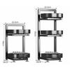 360-Degree Rotating Carbon Steel Kitchen Spice Rack